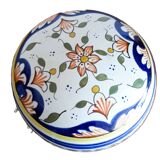 Hand-decorated earthenware candy dish "Old Rouen"