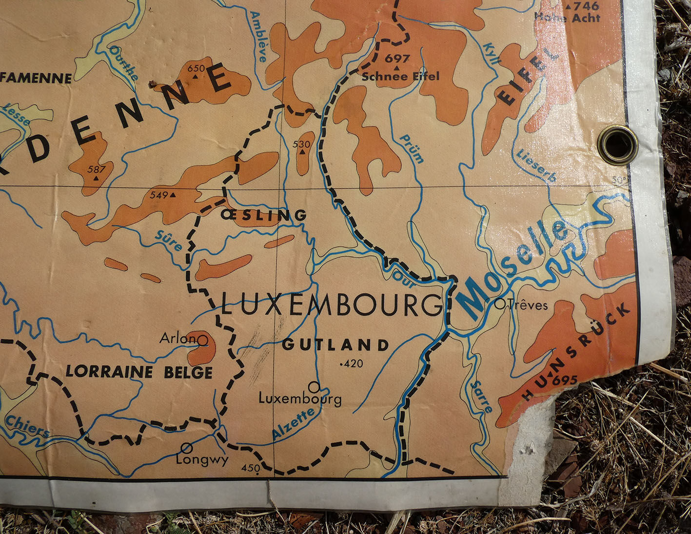School map "Benelux" Belgium, Nederland and Luxembourg