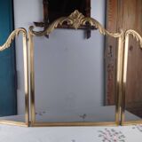 Pare-Feu Ancien en Laiton, Style Louis XV, L 83 cm / H 55 cm