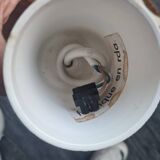 Fabric and rattan pendant light