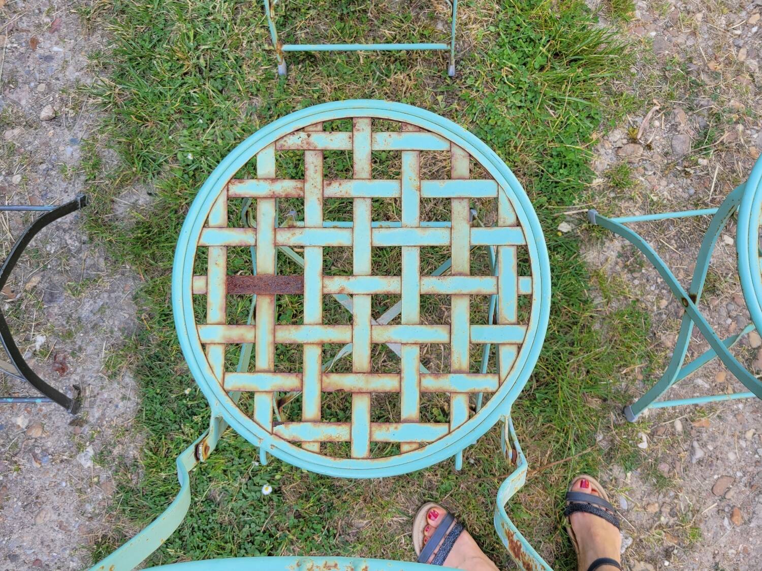 Wrought iron folding garden chairs