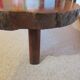 Tripod coffee table - solid okoumé wood - organic shape - brutalist style