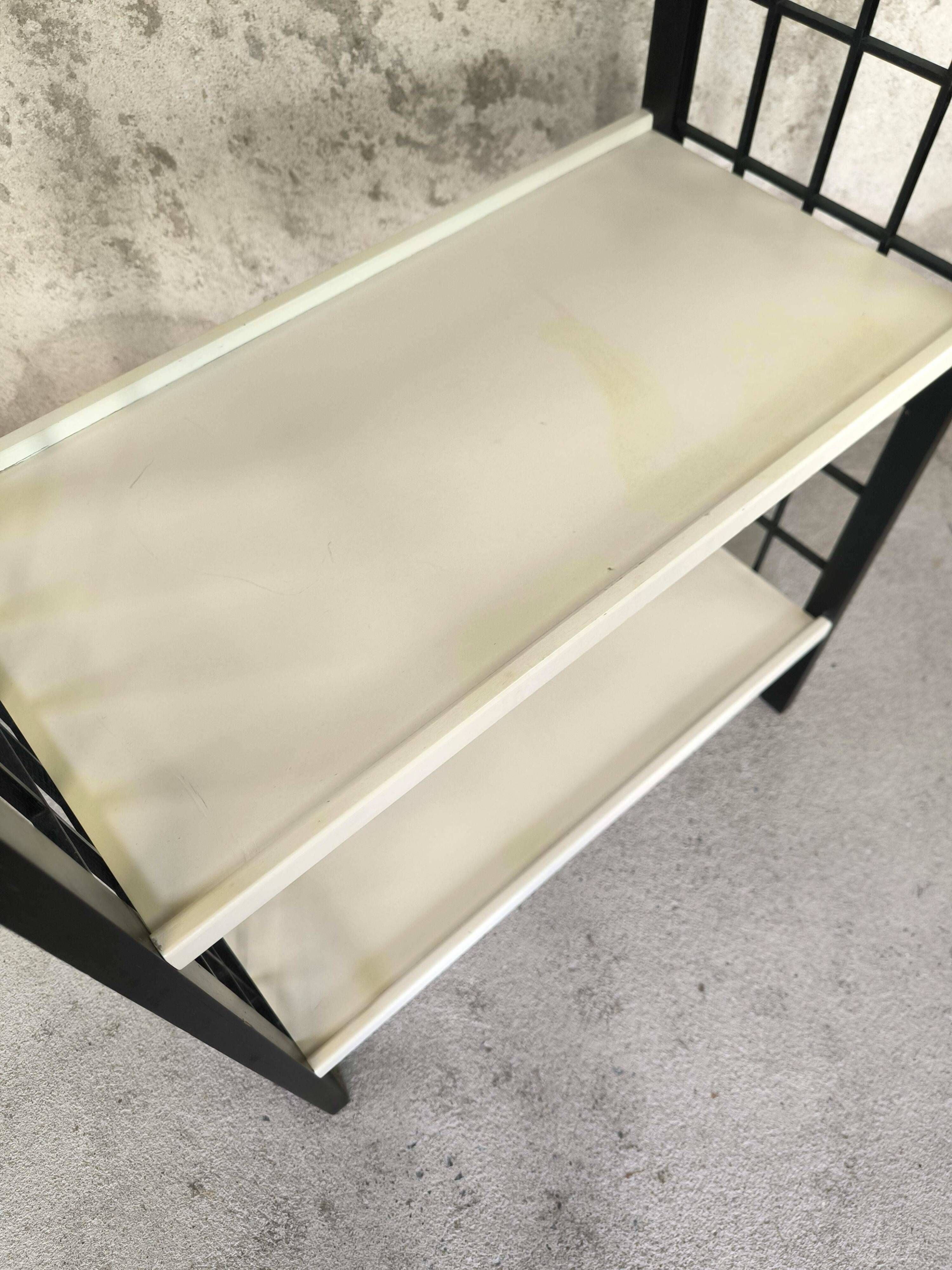 Vintage shelf in black and white wood