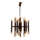 Grand lustre tubulaire Sciolari en laiton, Italie années 1960