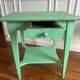 Vintage farmhouse table in solid wood with beautiful antique patina.