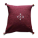 Coussin marocain bordeaux à pompon en coton