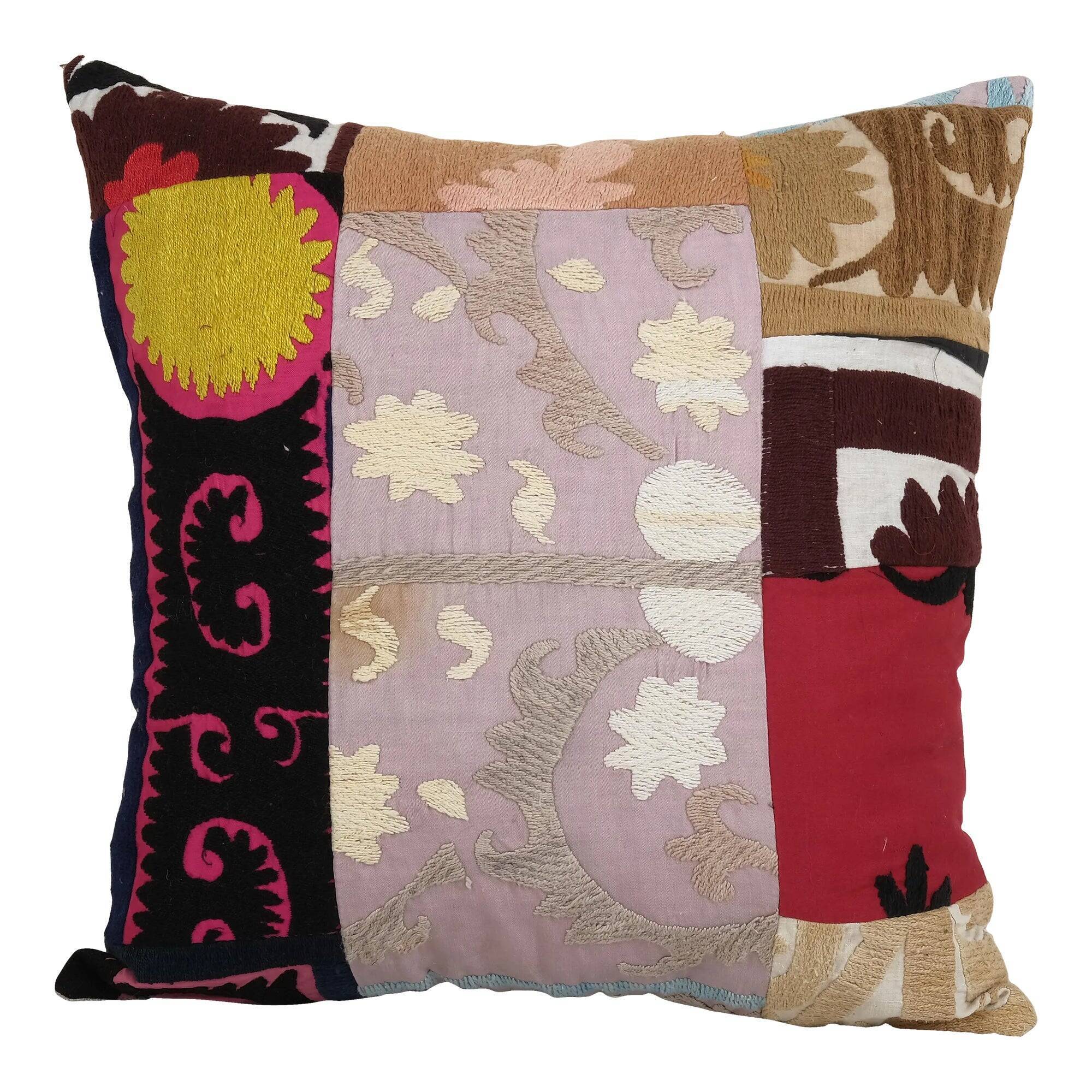 Vintage embroidered cushion cover 46x46 cm