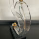 Pair of Hollywood Regency candlesticks in lucite and brass