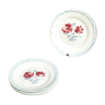 Lot service 5 assiettes à dessert fleur rose bleue Alesia Sarreguemines vintage ⋆ Brocante Chic