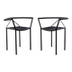 Black metal armchair by Maurizio Peregalli for Zeus, 1984, set of 2.