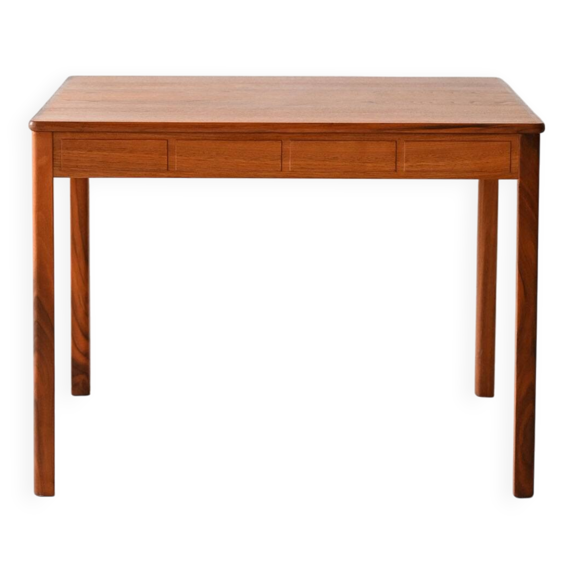 Vintage Scandinavian teak coffee table with carved edge