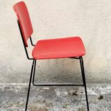2 red and black stacking dining chairs Bononia