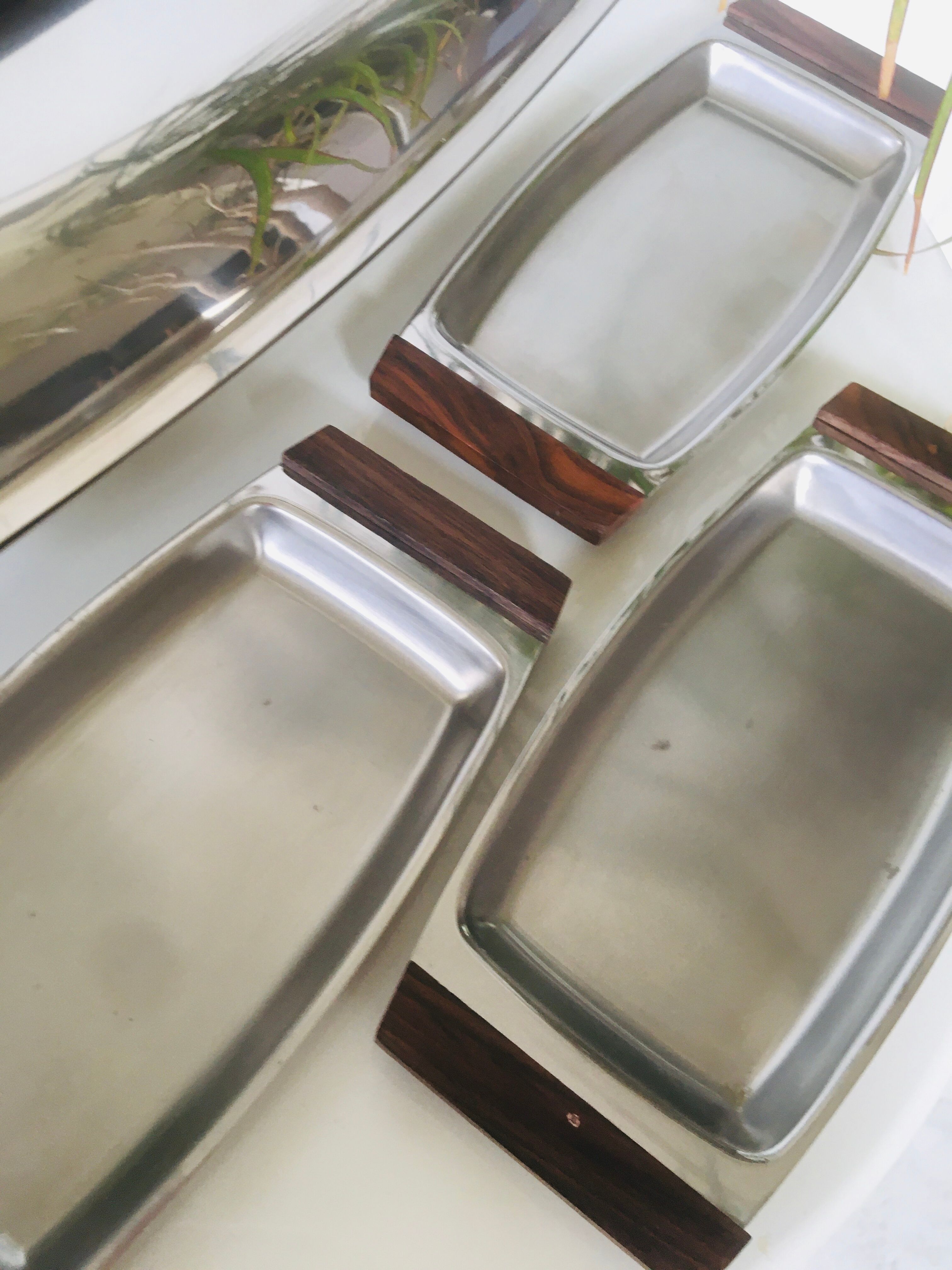 Lundtofte Denmark service set in stainless steel and rosewood