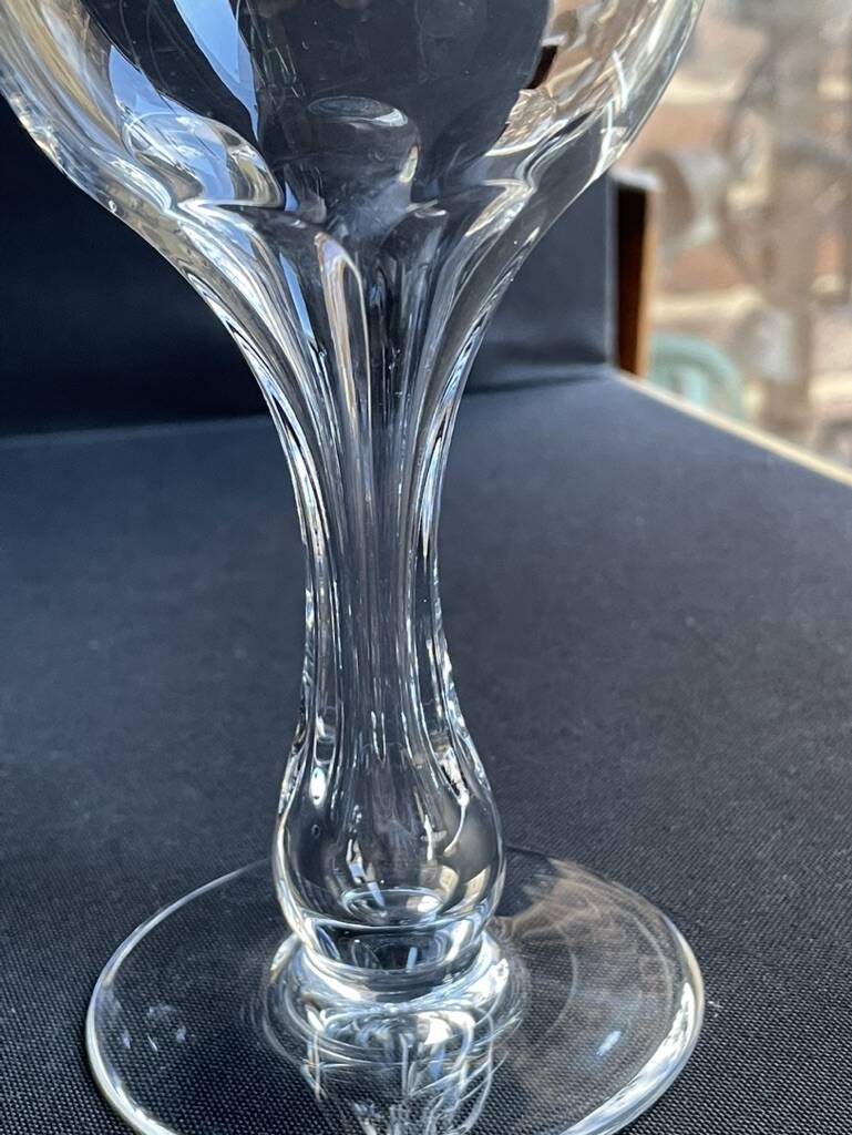 5 hollow foot champagne glasses – bayel cristallerie royale de champagne