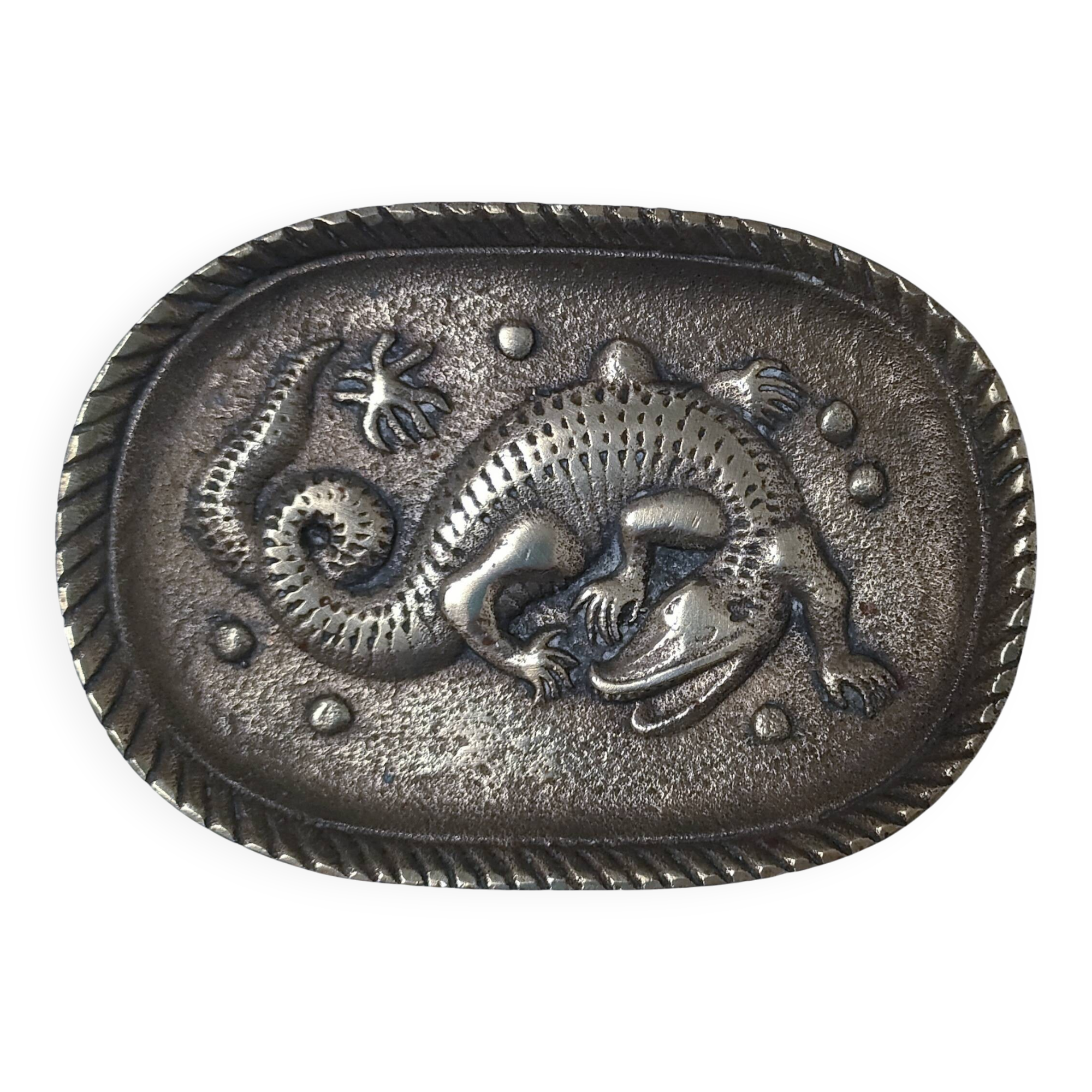 Gold-plated bronze crocodile emptier