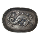Gold-plated bronze crocodile emptier