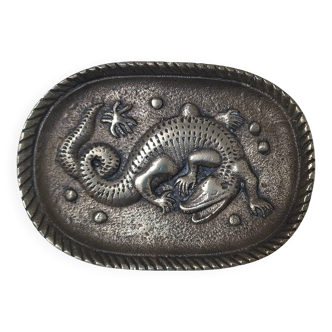 Gold-plated bronze crocodile emptier