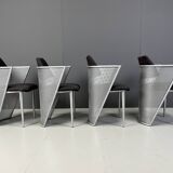 Postmodern metal dining chairs, 1980s