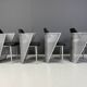 Postmodern metal dining chairs, 1980s