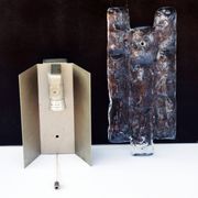 Lot of 3 J. T. Kalmar Sconces Light Wall Mounted Brutalist Mid Century  - 2 pieces are 25cm X 12 cm