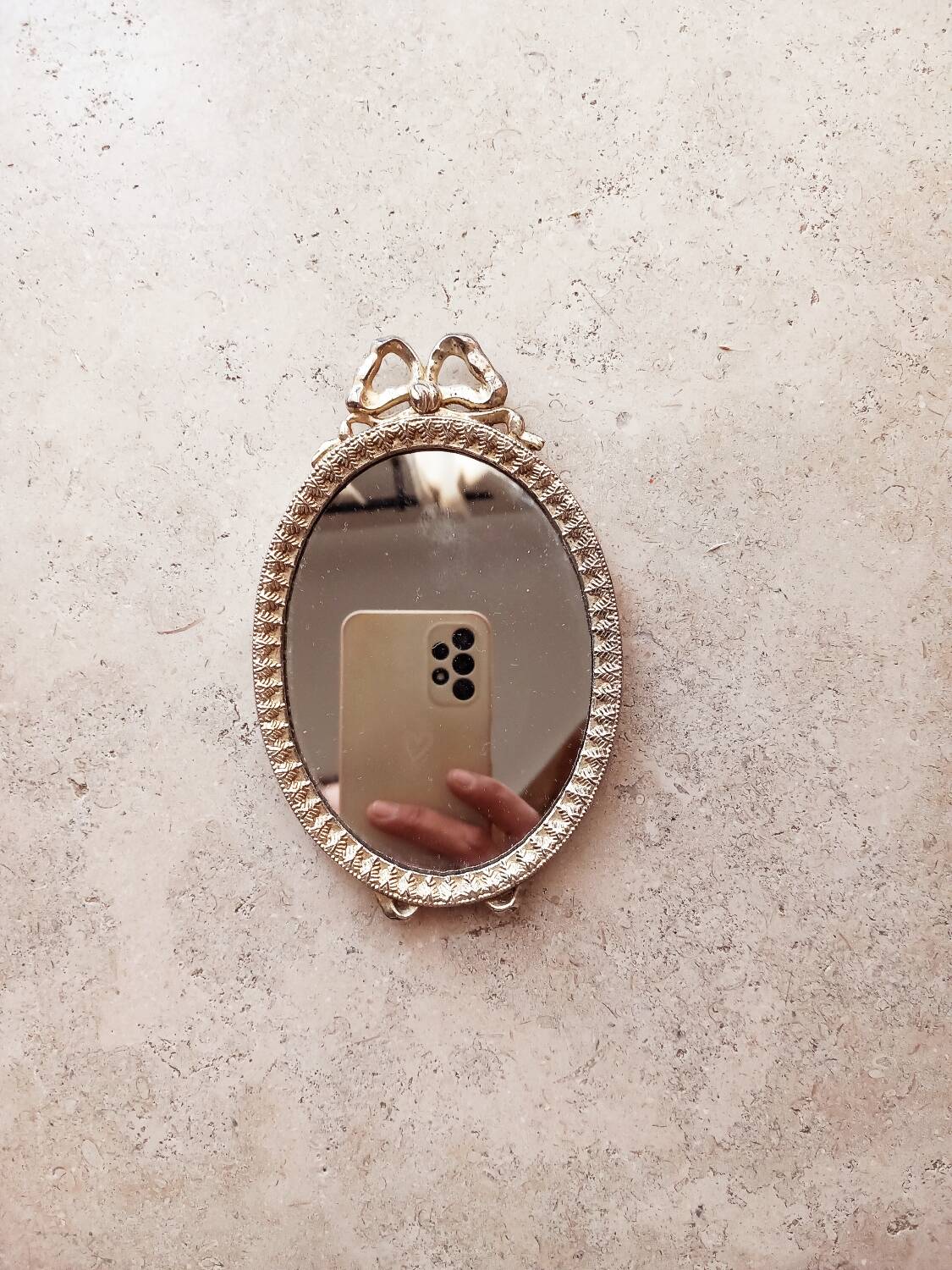 Mini miroir medaillon argent