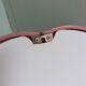 Oval mirror 49x39 frame in enamelled cast iron pink Art Deco