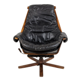 Vintage lounge armchair Gote Mobler 1960 swivel and reclining