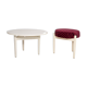 Tabouret et table vintage blanche, Danemark, 1960