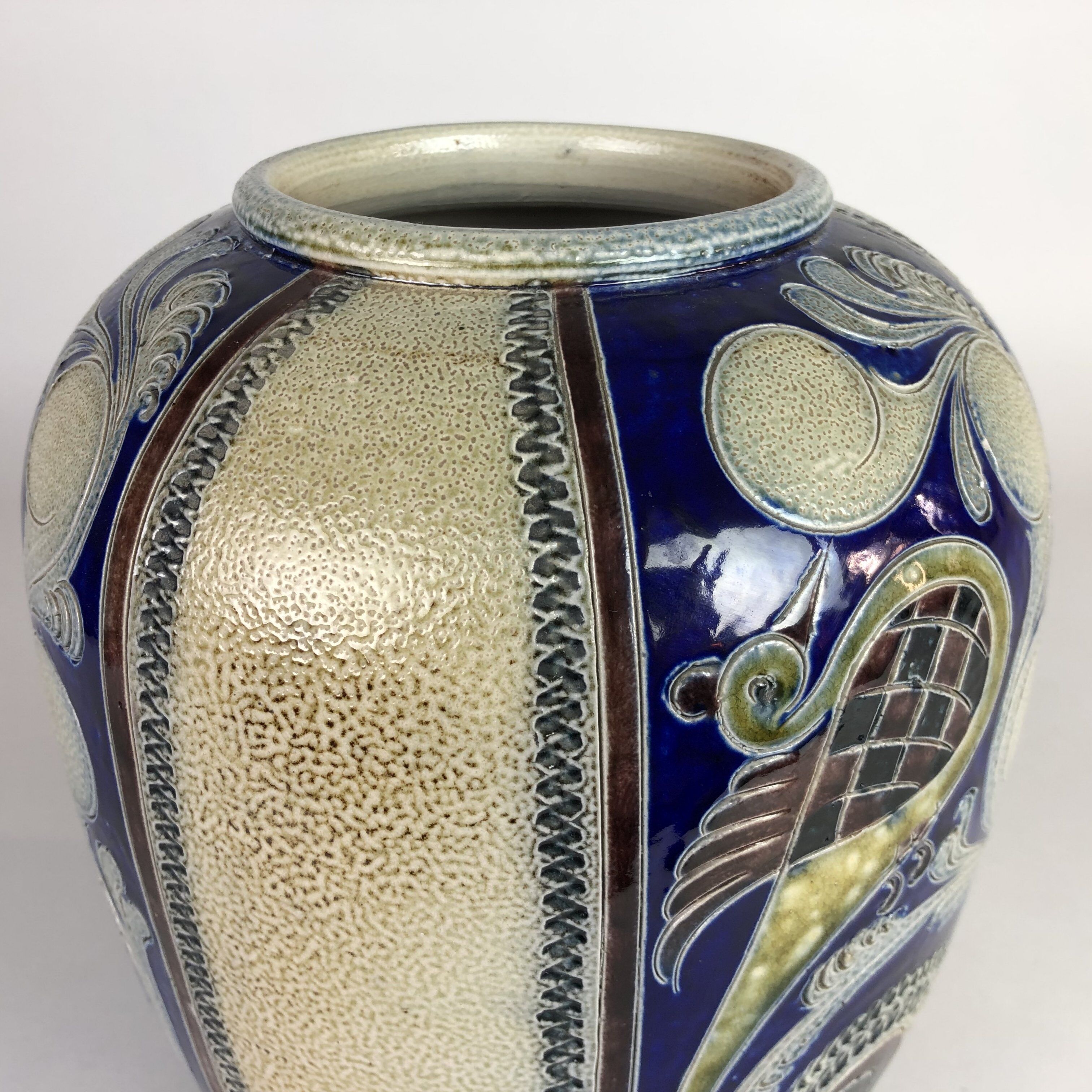 Vintage Ceramic Vase with Peacock, 1970's