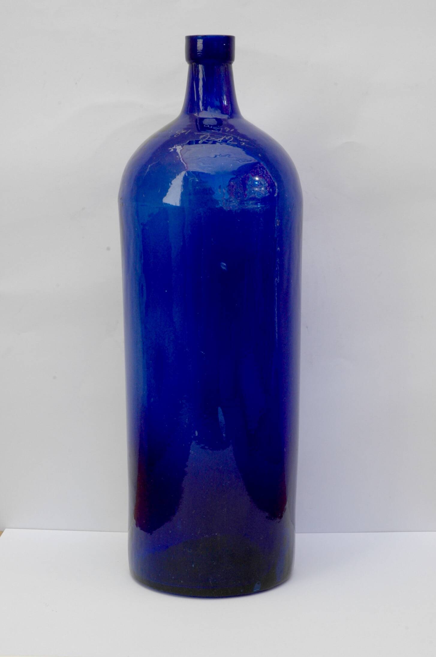 Large Blue Glass Bottle