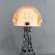Important Art Deco Wrought Iron Lamp, by Bartelemie, France, Circa 1925