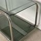 Dessert / rolling table vintage 60'S silver metal top smoked glass