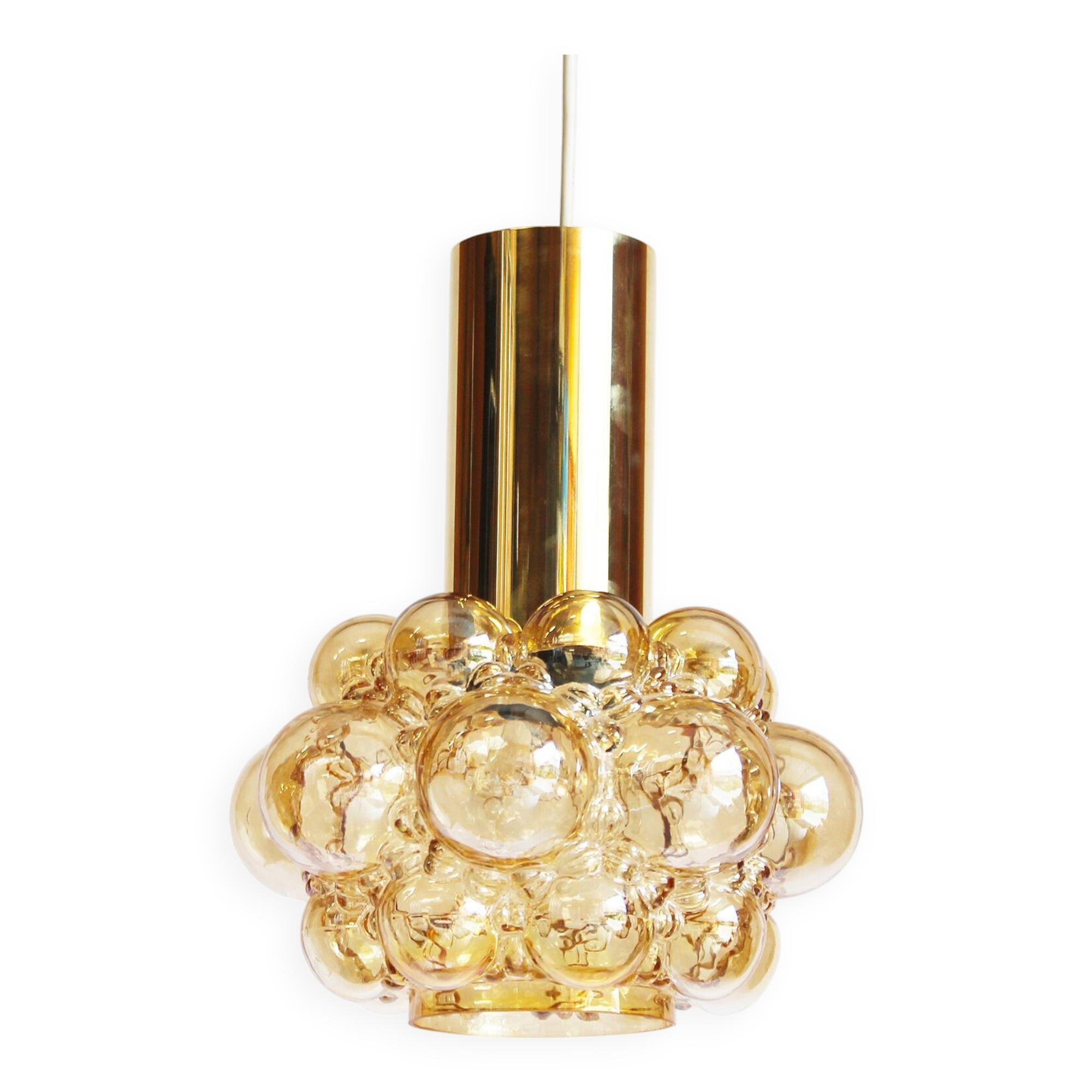 Stunning glass bubble pendant light by Helena Tynell for Glashutte Limburg