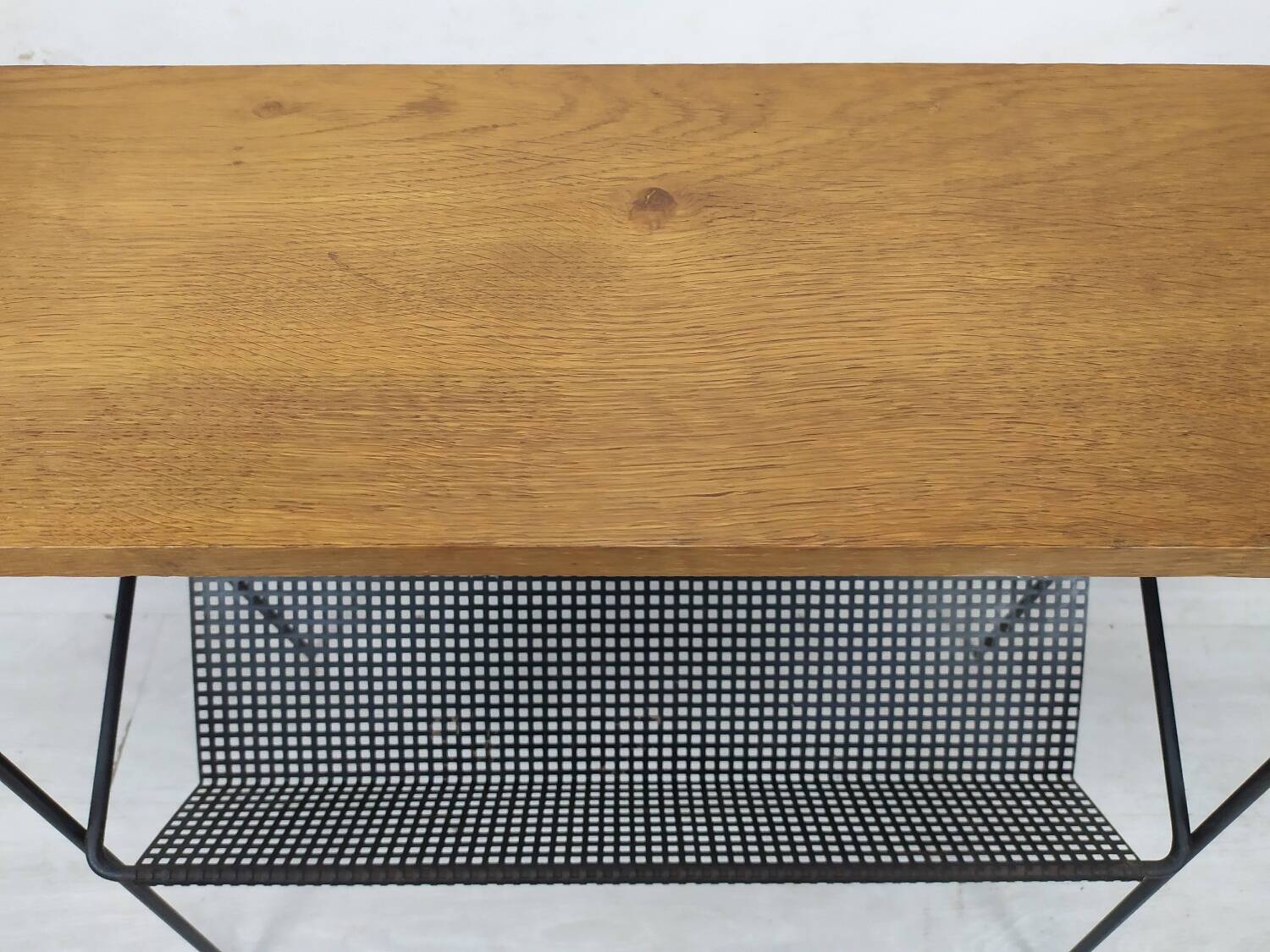 Vintage metal wood magazine rack