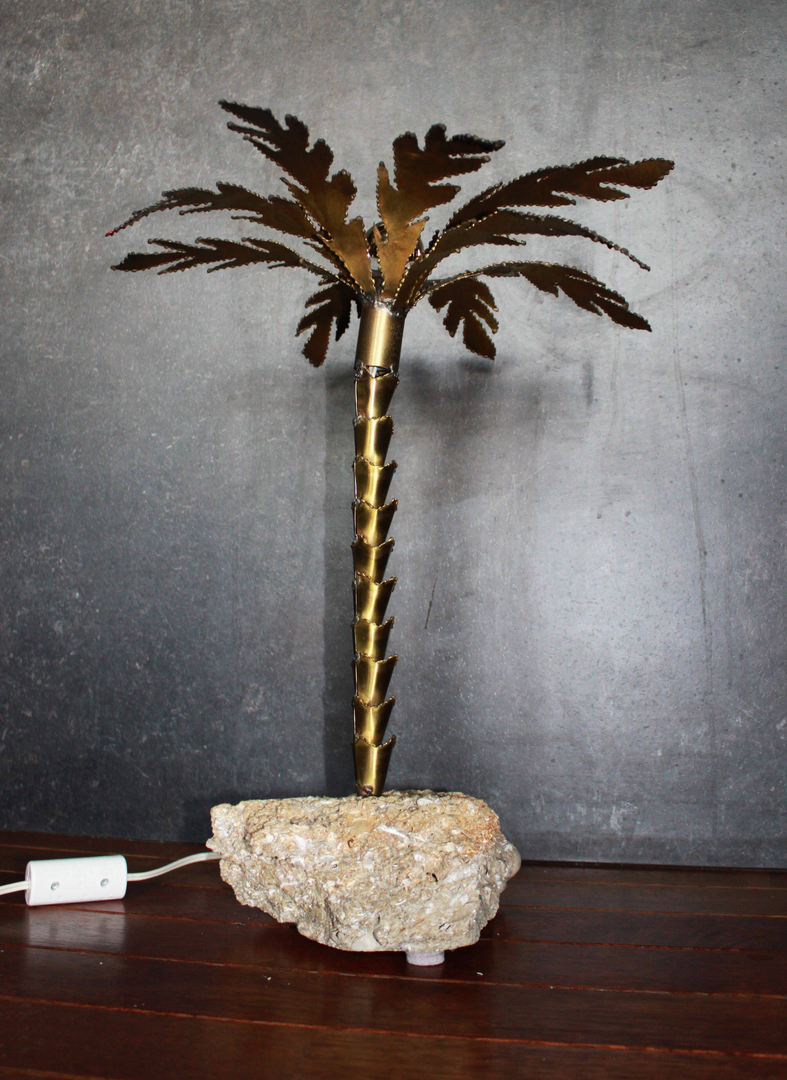 Brutalist palm lamp, 1970.