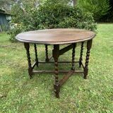 17th century style oval folding oak table