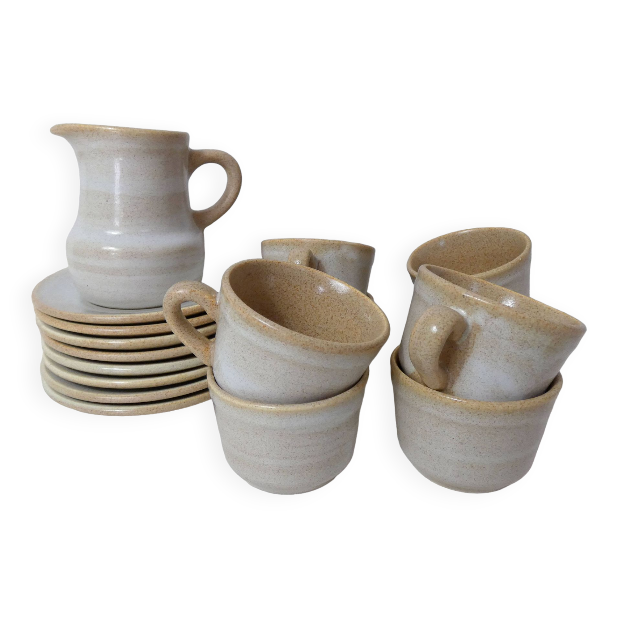 8 tasses en grès vintage