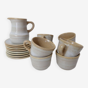 8 vintage stoneware cups