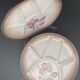 Compartmented plates in colored stoneware with Flower pattern