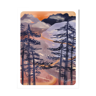 Illustration "Corsican Mountains" A4