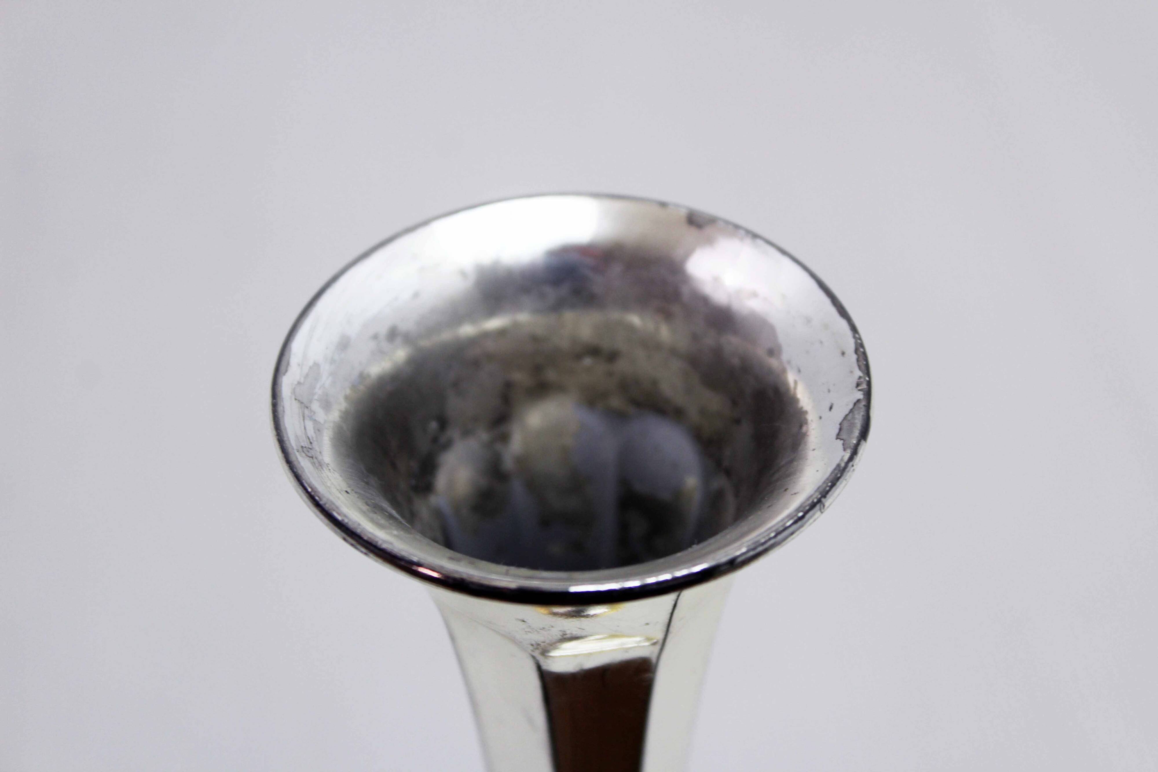 BMF silver metal soliflore vase