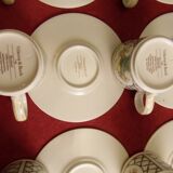 Service of 6 coffee cups in porcelain Villeroy and Boch model Basket lot 1