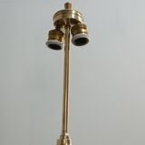 Leather-covered brass table lamp by Jacques Adnet 1950s