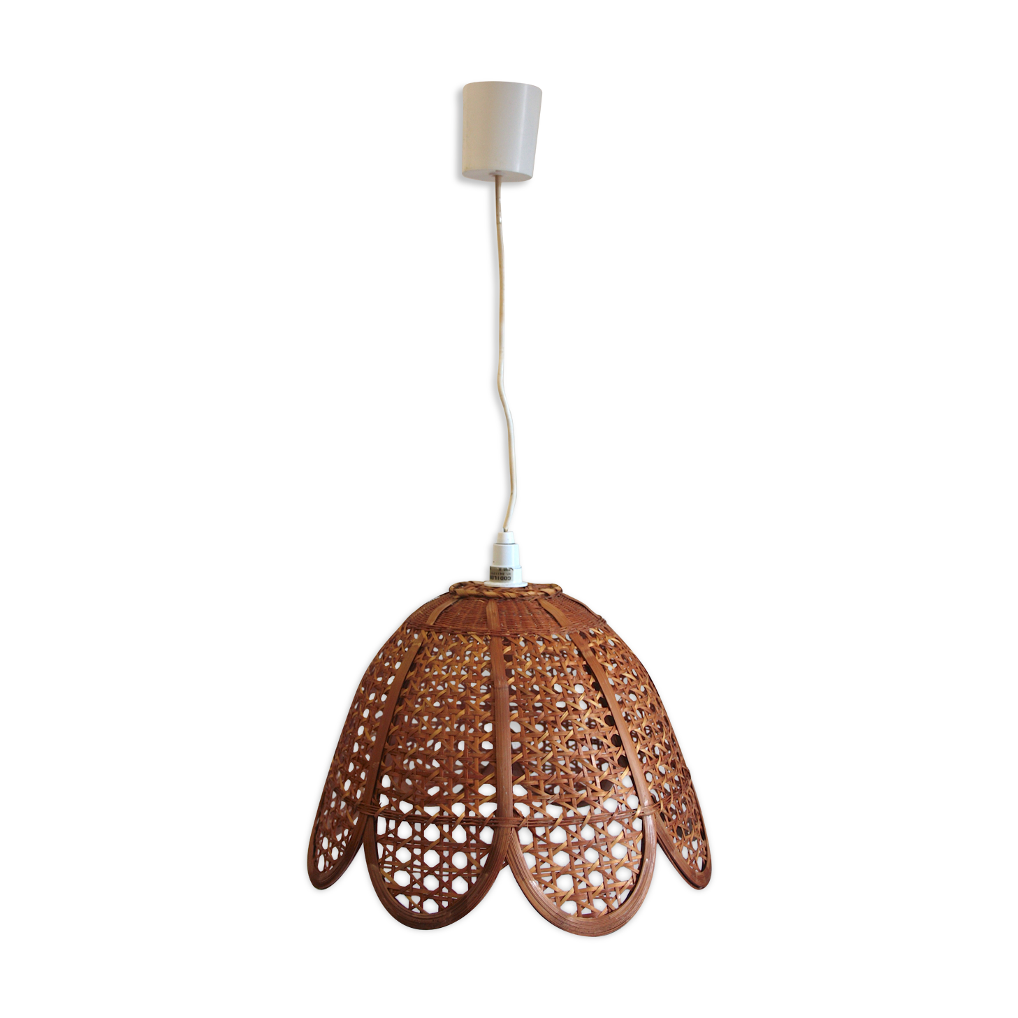 Suspension rattan flower shape