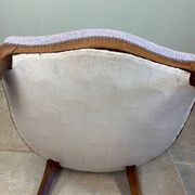 Louis Philippe armchair in wood and lilac fabric