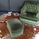 Fauteuil crapaud et repose-pieds
