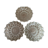 Lot de 3 cendriers en verre vintage