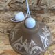 Old pair suspension vianne molded glass + decor + vintage white thread
