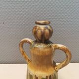 Beautiful ceramic vase in the shape of a lady, in multicolored glaze. Denmark 1970-80s