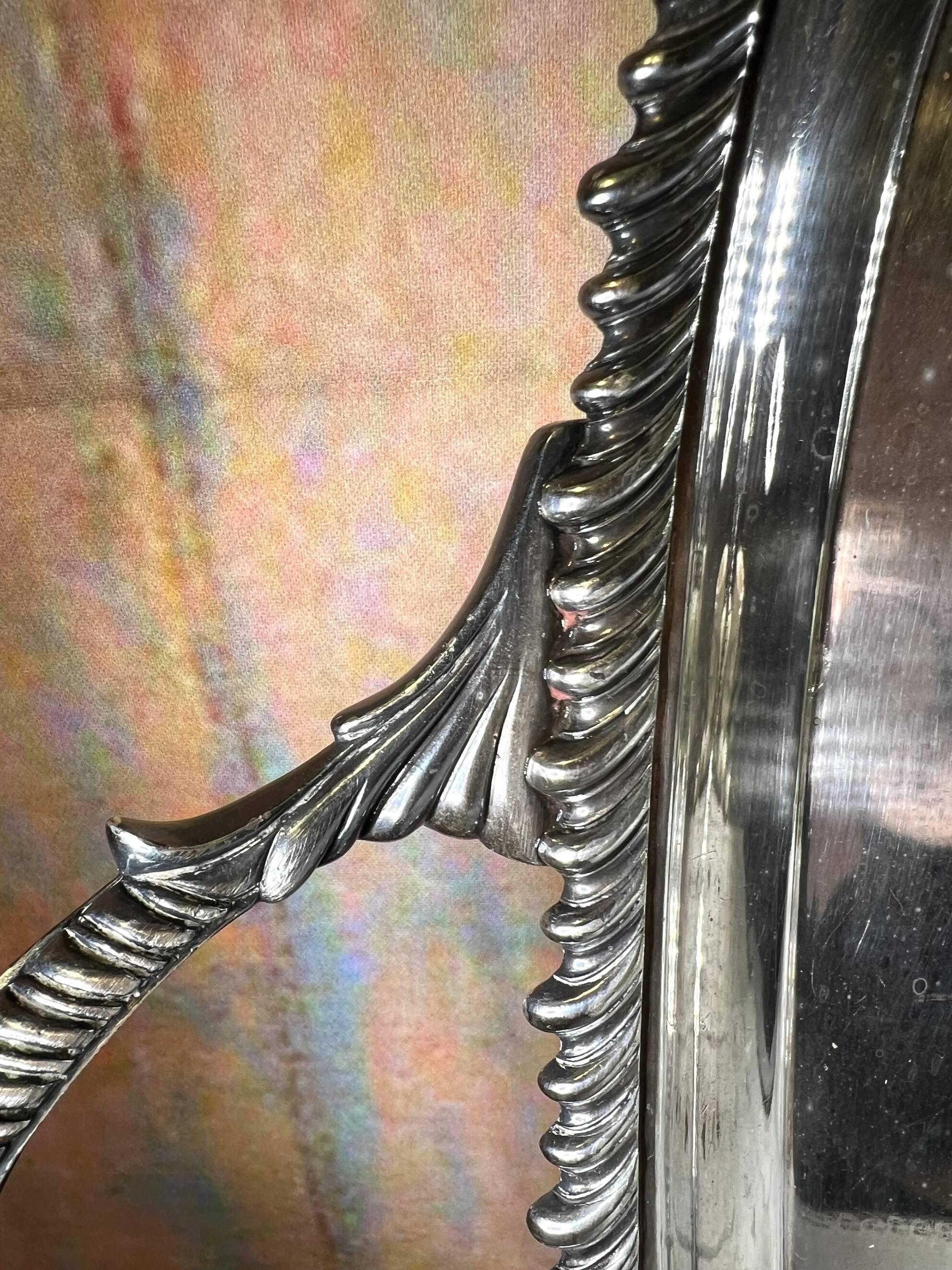 Large silver metal tray Mappin and Webb